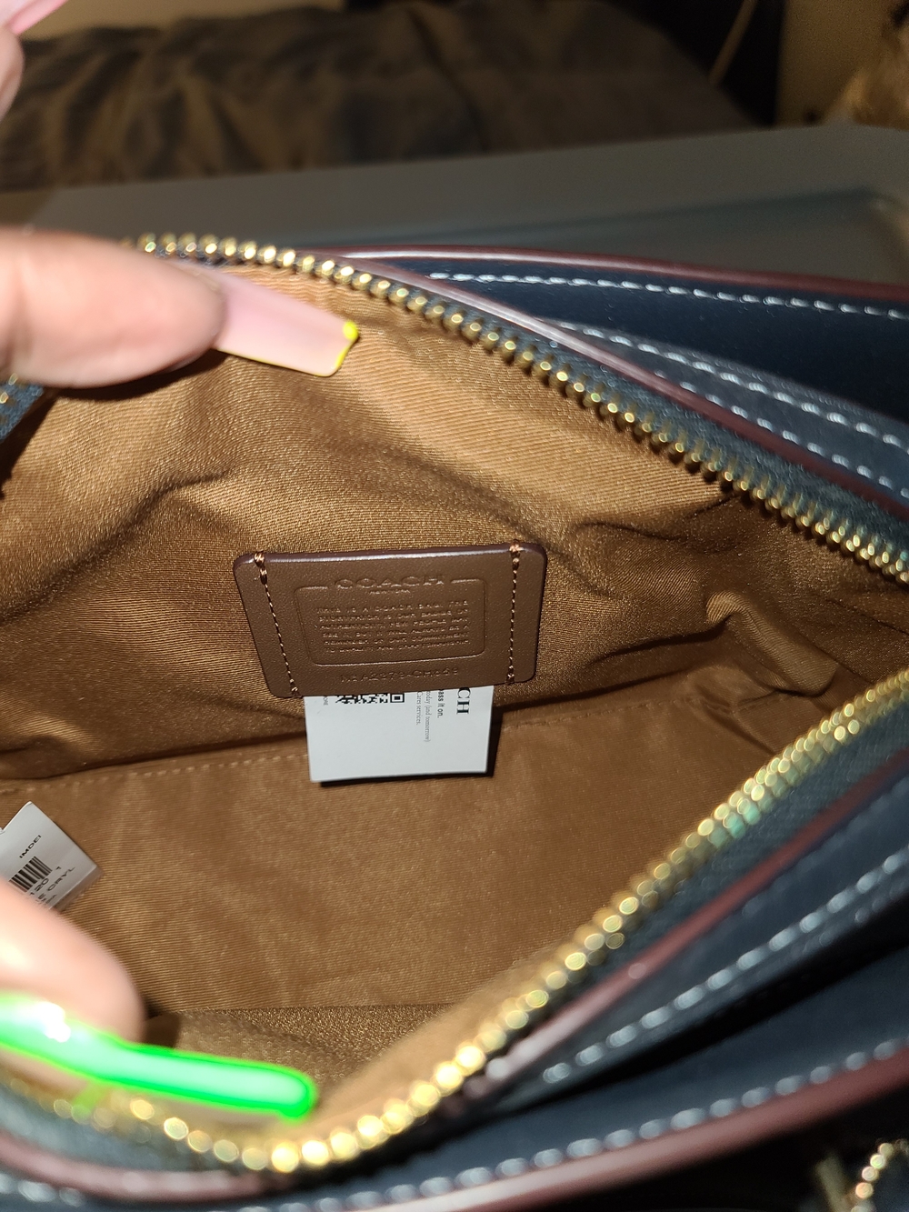 COACH Signature Canvas Satchel in Black/Gray - Picture 6 of 9
